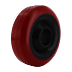 4-21m-rb view of a 4-inch red polyurethane wheel with black core.