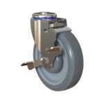 Front view of P&H Casters Z20O154CGDEB swivel caster with enhanced brake and precision ball bearing
