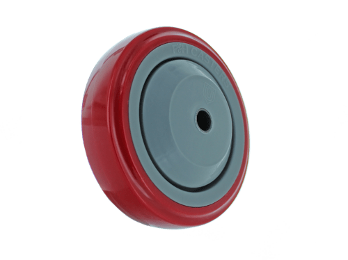 3" X 1 1/4" Red on Grey TPU A98 Crown Tread on Polypropylene, Light/Medium Duty Wheel, with 5/16" Dual Precision Bearings. Effortless Mobility Long Lifespan Smooth, Quiet Operation Premium Performance