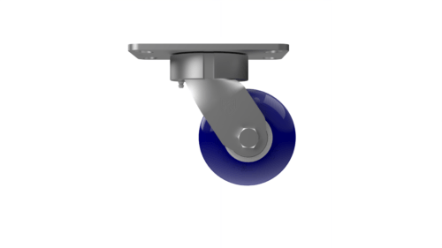 X50P74280ULRG medium/heavy-duty caster with a 4-inch Ergonomic TPU on aluminum wheel, zinc-plated steel with lacquer dip yoke, and 4 ½ x 6 1/4 inch plate mount.