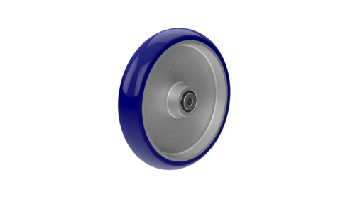 Product image of the W850020UB1 wheel, showcasing its 10" x 2" ergonomic TPU wheel on an aluminum base.
