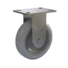 Front view of Z22P250XGEE Rigid Light/Medium Duty Caster with Zinc-Plated Steel and Softie Gray Wheel.