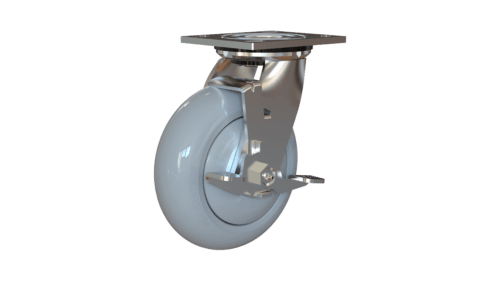 Front View of Medium/Heavy Duty Caster with Zinc-Plated Finish N40P362KGNZQK