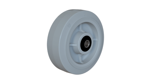 Front View of Medium/Heavy Duty TPR Wheel with Flat Tread (Part No: W44062GP).