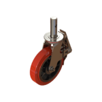 High-resolution front view of the Z48RG82CQNLFT 8-inch scaffolding caster with Total Lock Brake and polyurethane wheel.